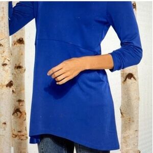 Soft Surroundings Fairfax Women's Blue Long Sleeve tunic Top size 3X